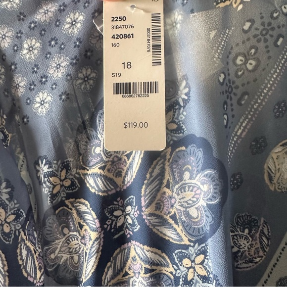 Addition Elle x Michel Studio Blue Boho Printed Midi Dress Size 18 NWT - Picture 12 of 13